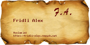 Fridli Alex névjegykártya
