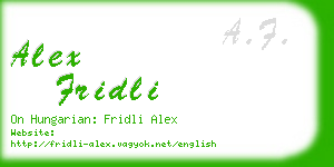 alex fridli business card